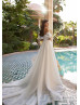 Strapless Ivory Pleated Organza Lace Dreamy Wedding Dress